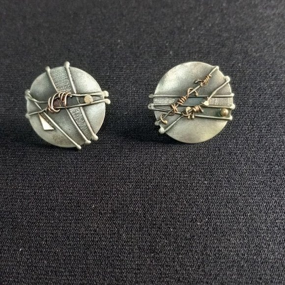 Vintage Jewelry - Vintage 1988 St Jude Sterling 14K Accents Earring 925 Sterling